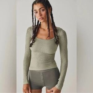 NWOT| Intimately Free People| So Many Likes Long Sleeve In Olive Green| M/L